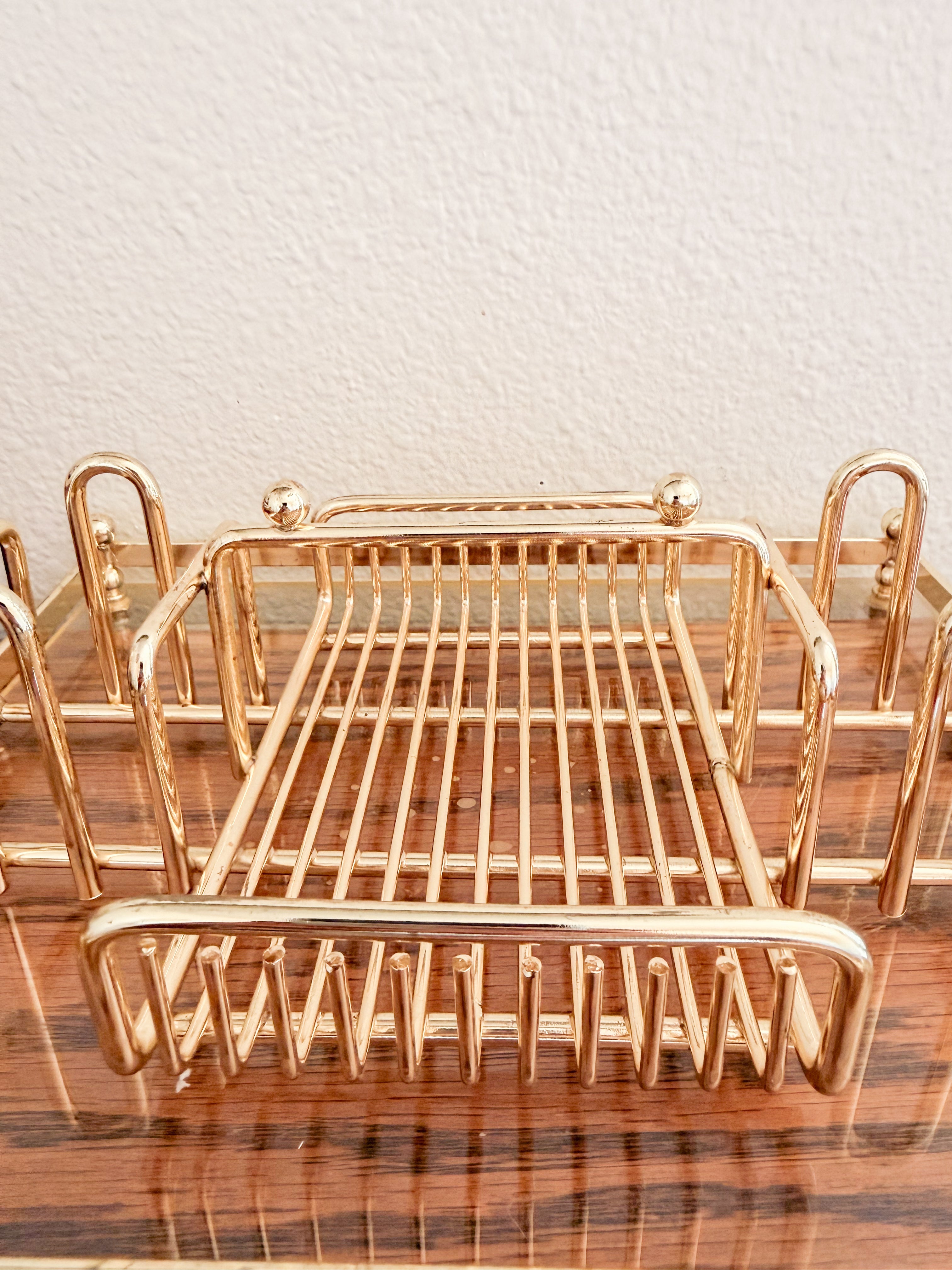 Gold and Lucite Organizer