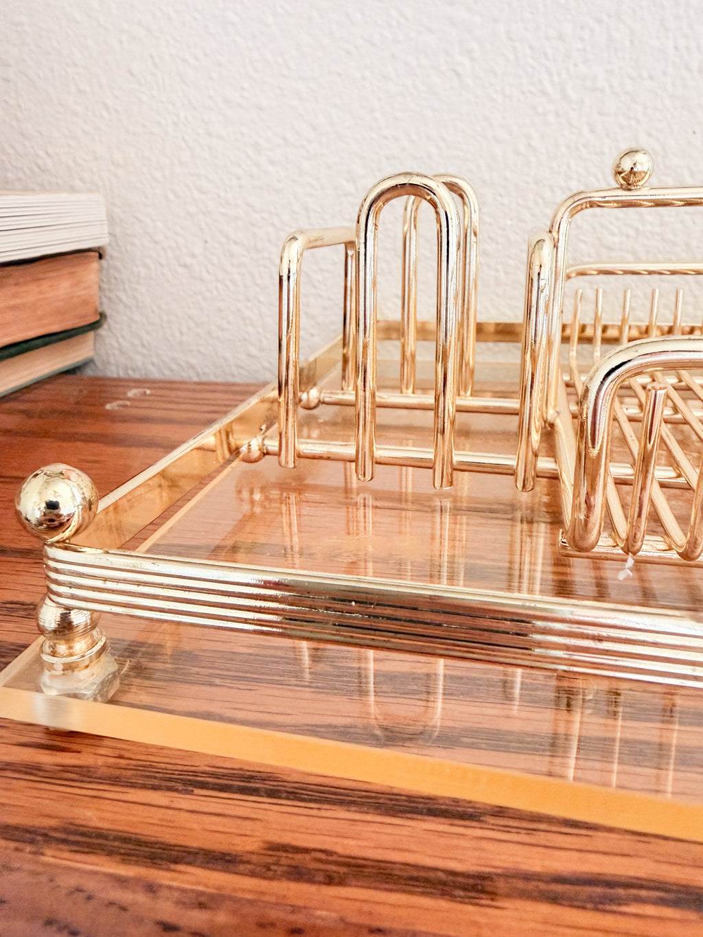 Gold and Lucite Organizer