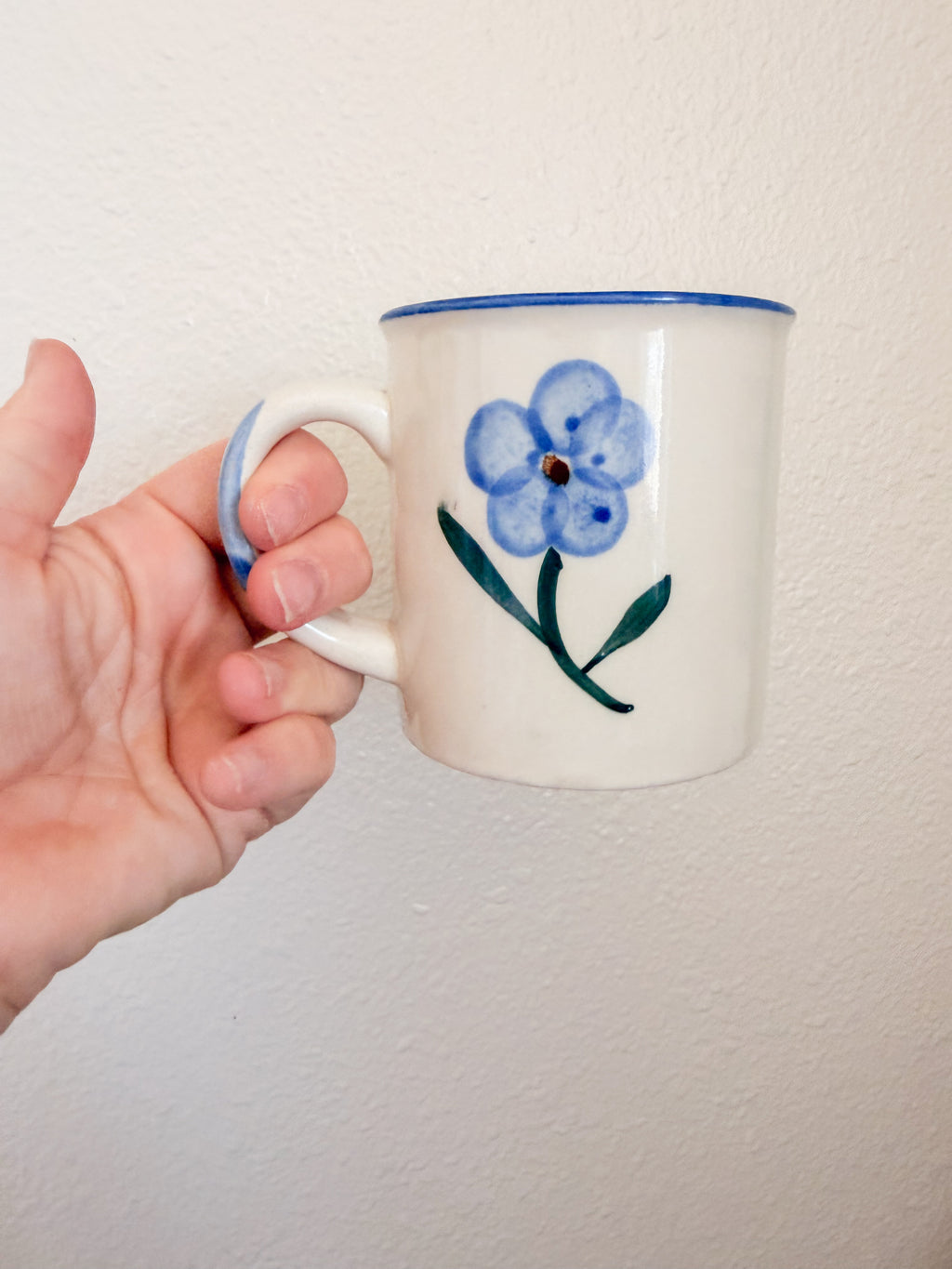 Trio of Blue Flower Mugs