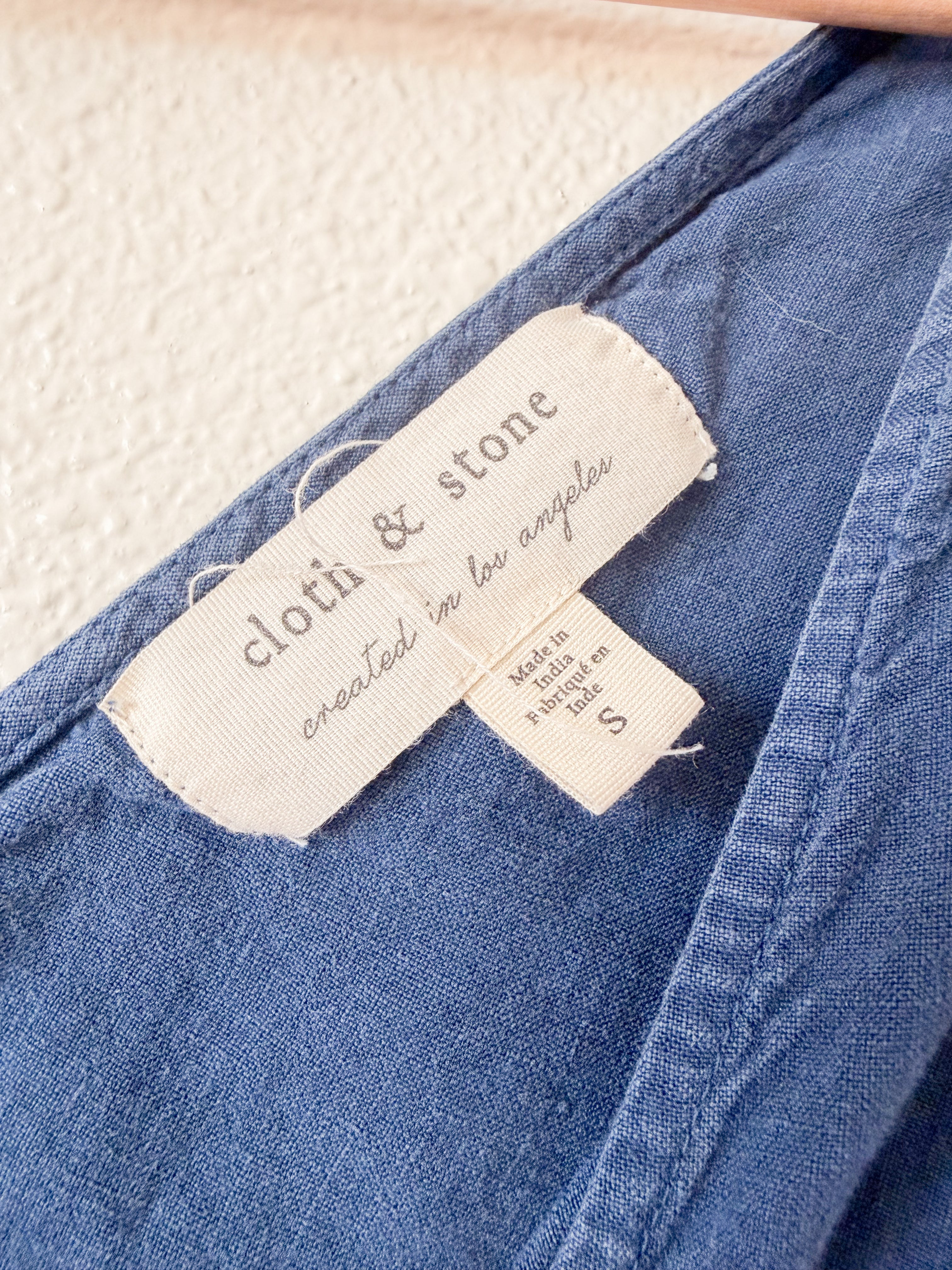 Blue Linen Jumpsuit - Size Small