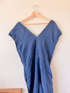 Blue Linen Jumpsuit - Size Small