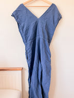 Blue Linen Jumpsuit - Size Small