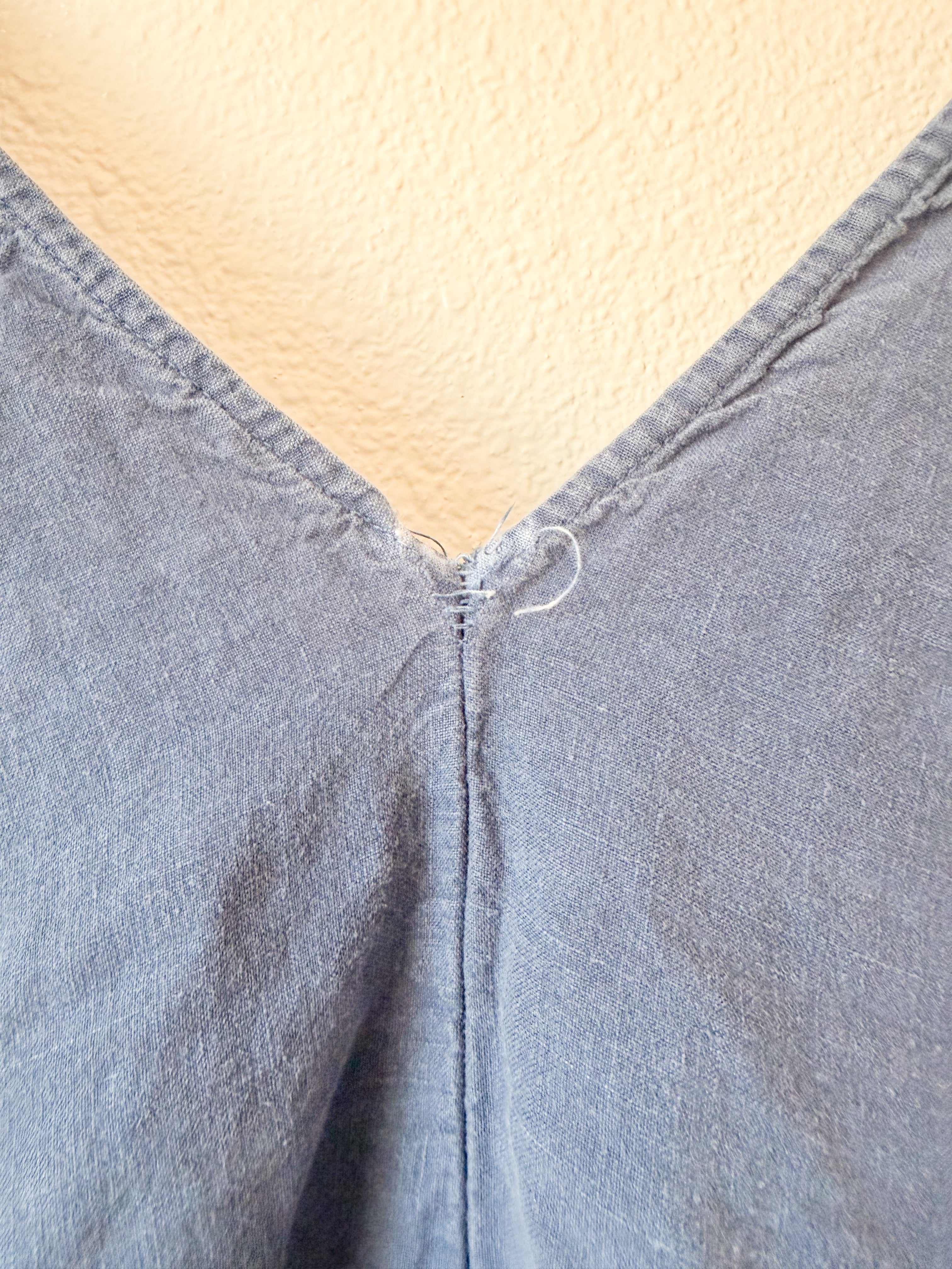 Blue Linen Jumpsuit - Size Small