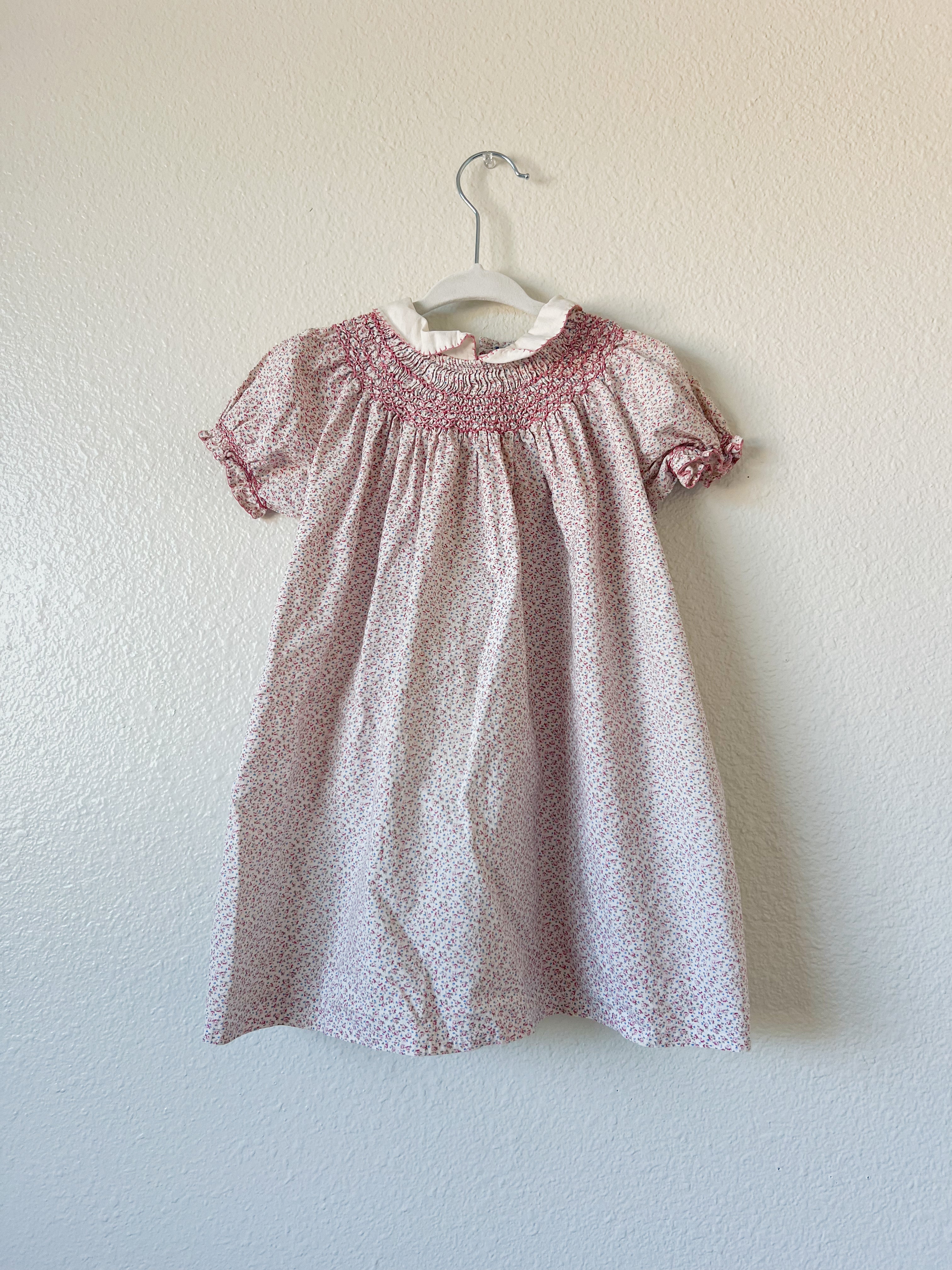 Pink Smocked Little Girl Dress - Size