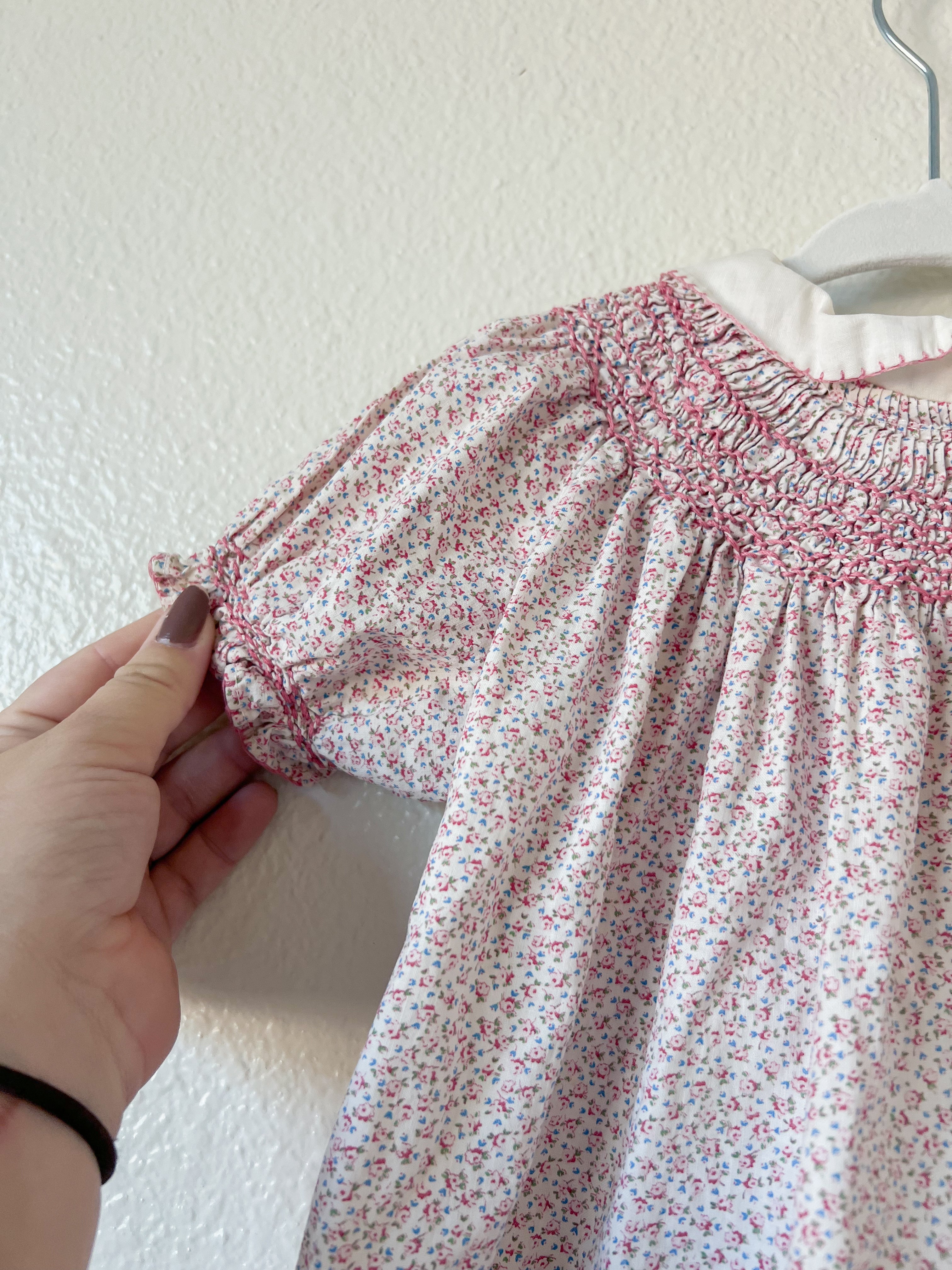 Pink Smocked Little Girl Dress - Size