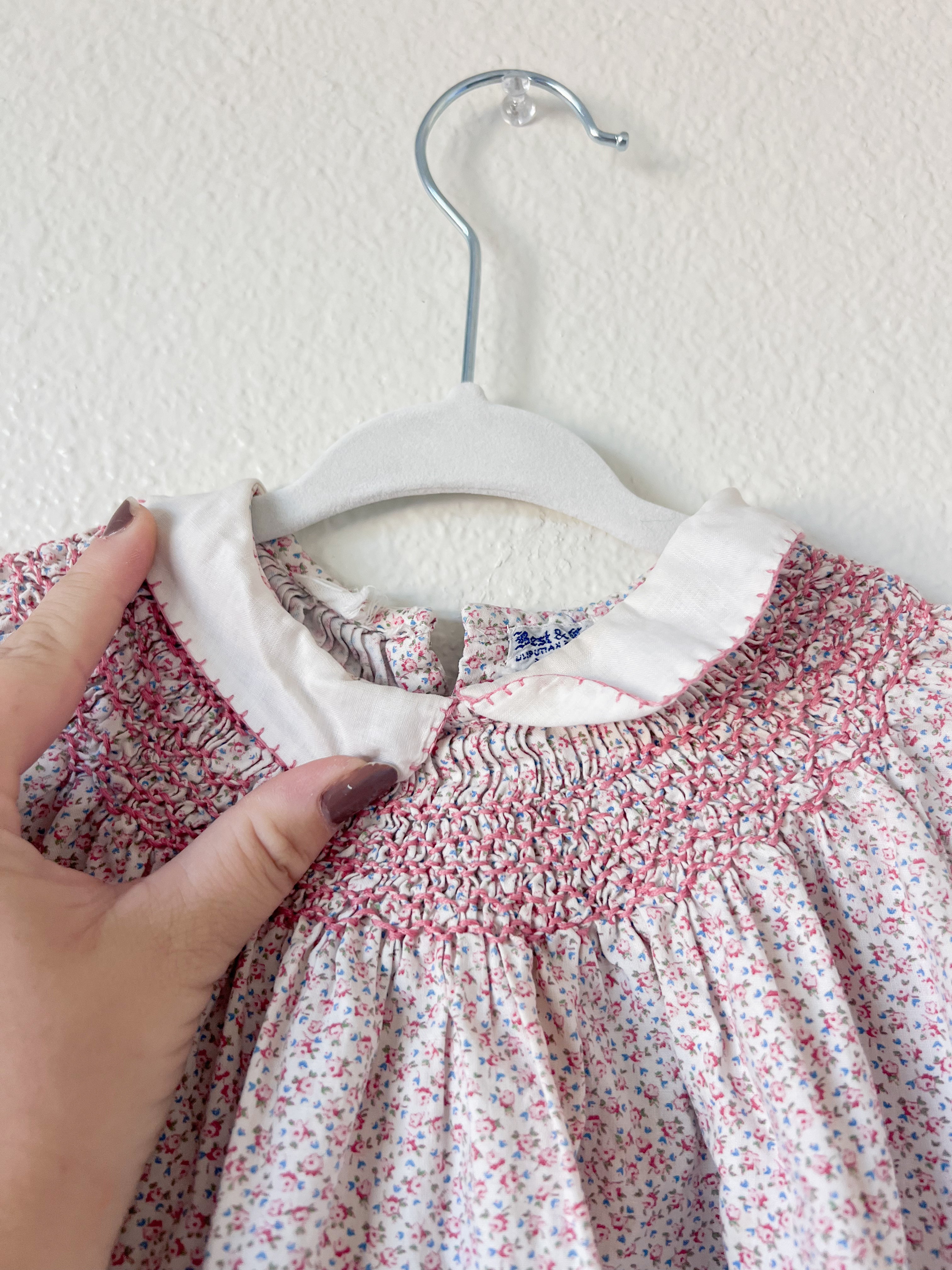 Pink Smocked Little Girl Dress - Size