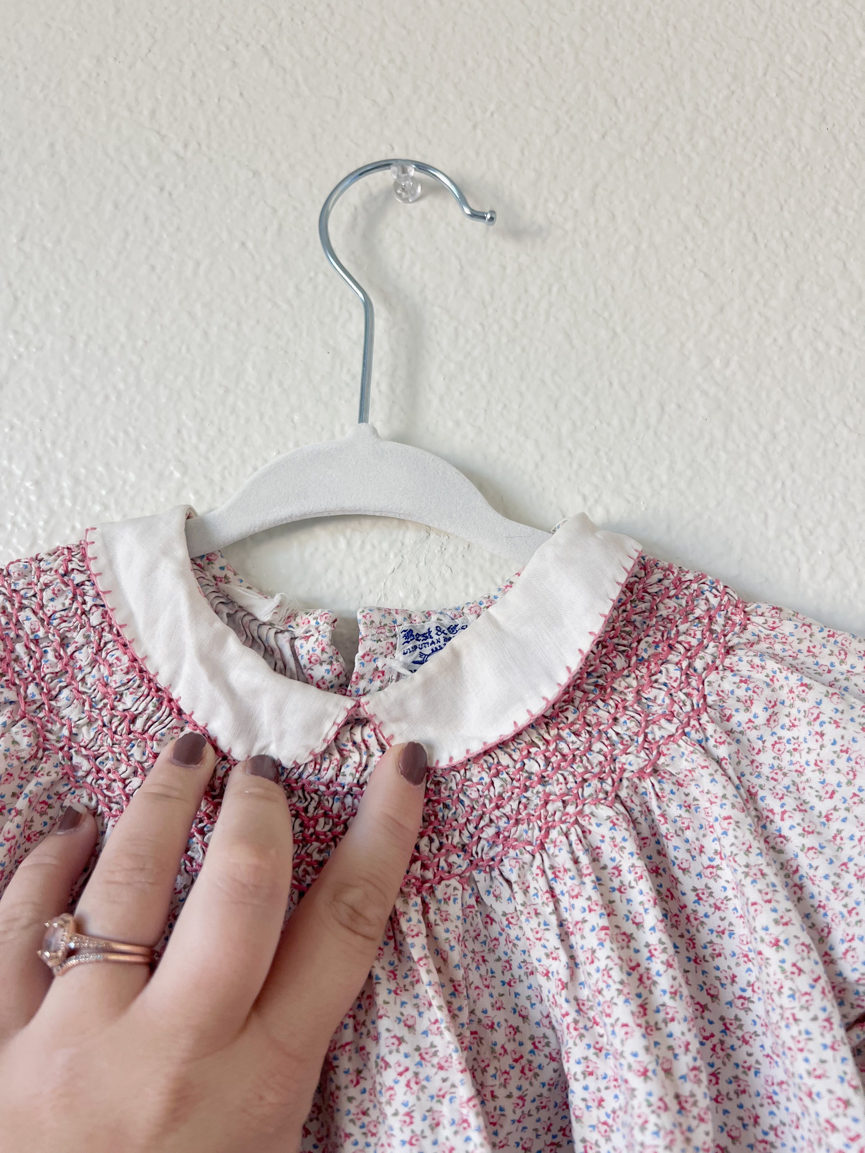 Pink Smocked Little Girl Dress - Size