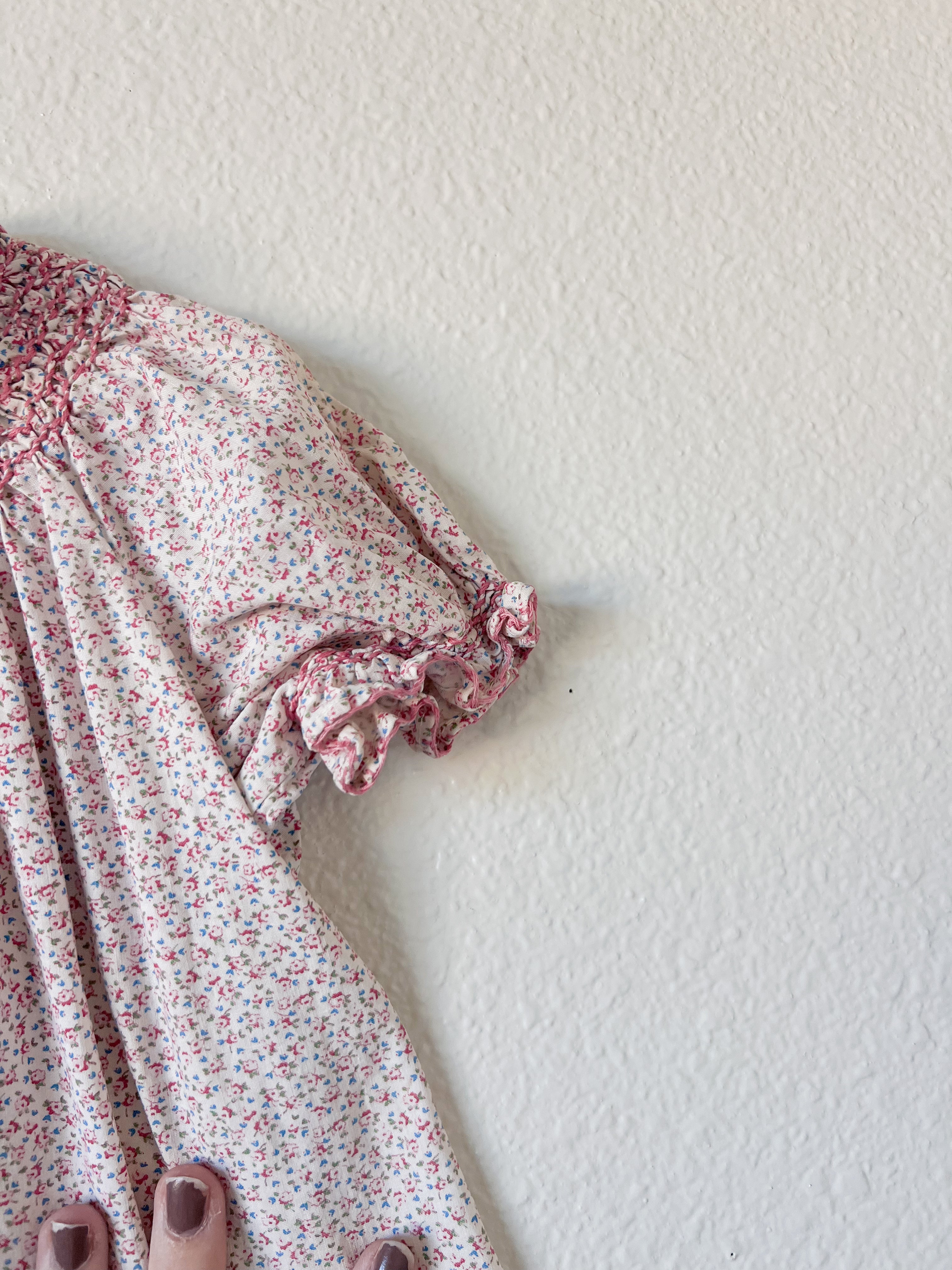 Pink Smocked Little Girl Dress - Size