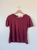 Maroon Short Sleeved Sweater - Size M