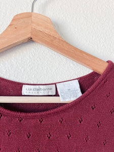 Maroon Short Sleeved Sweater - Size M