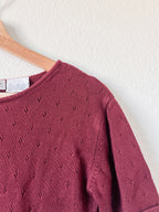Maroon Short Sleeved Sweater - Size M