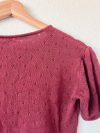 Maroon Short Sleeved Sweater - Size M
