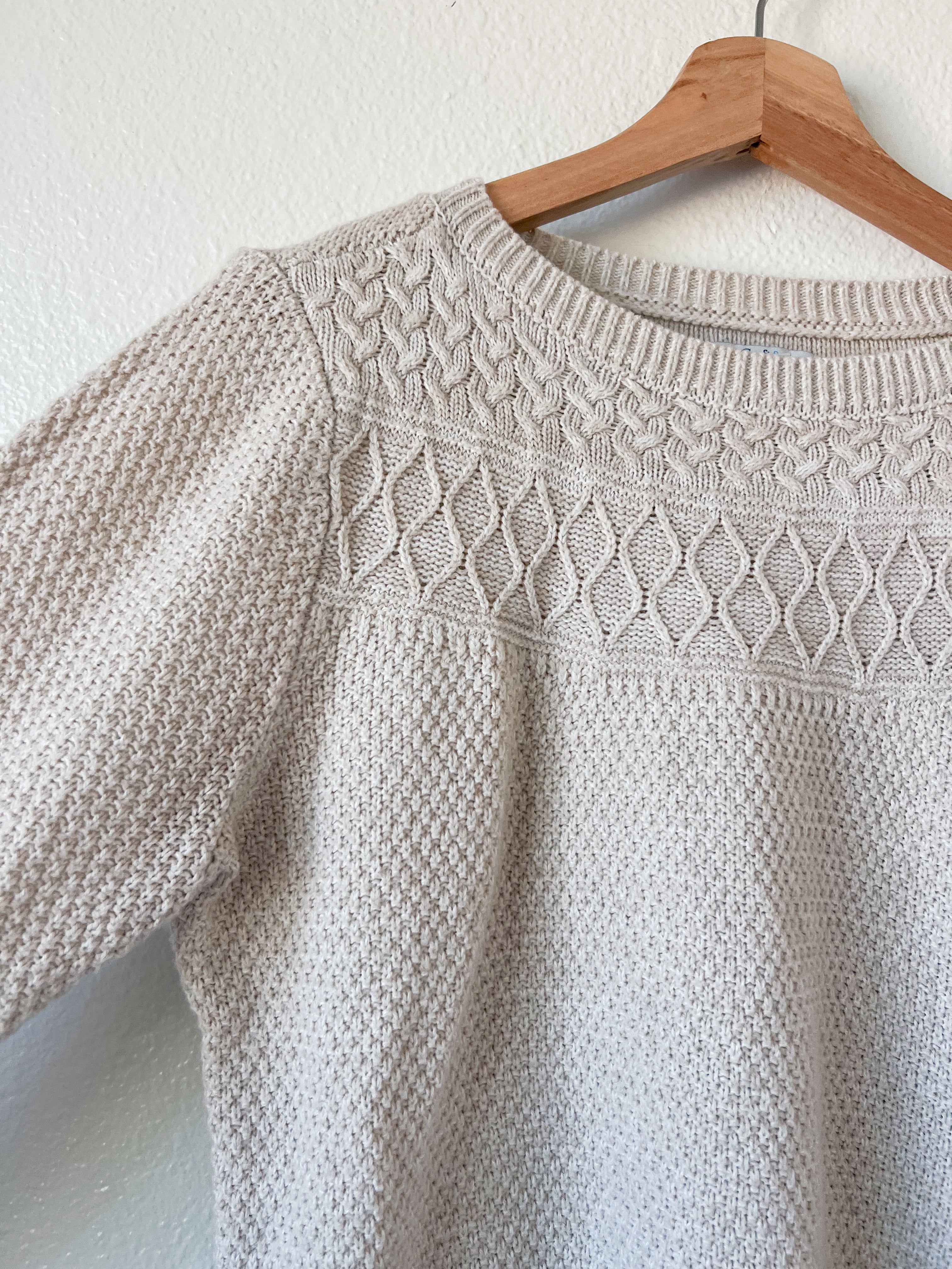 Oatmeal Colored Sweater - Size L