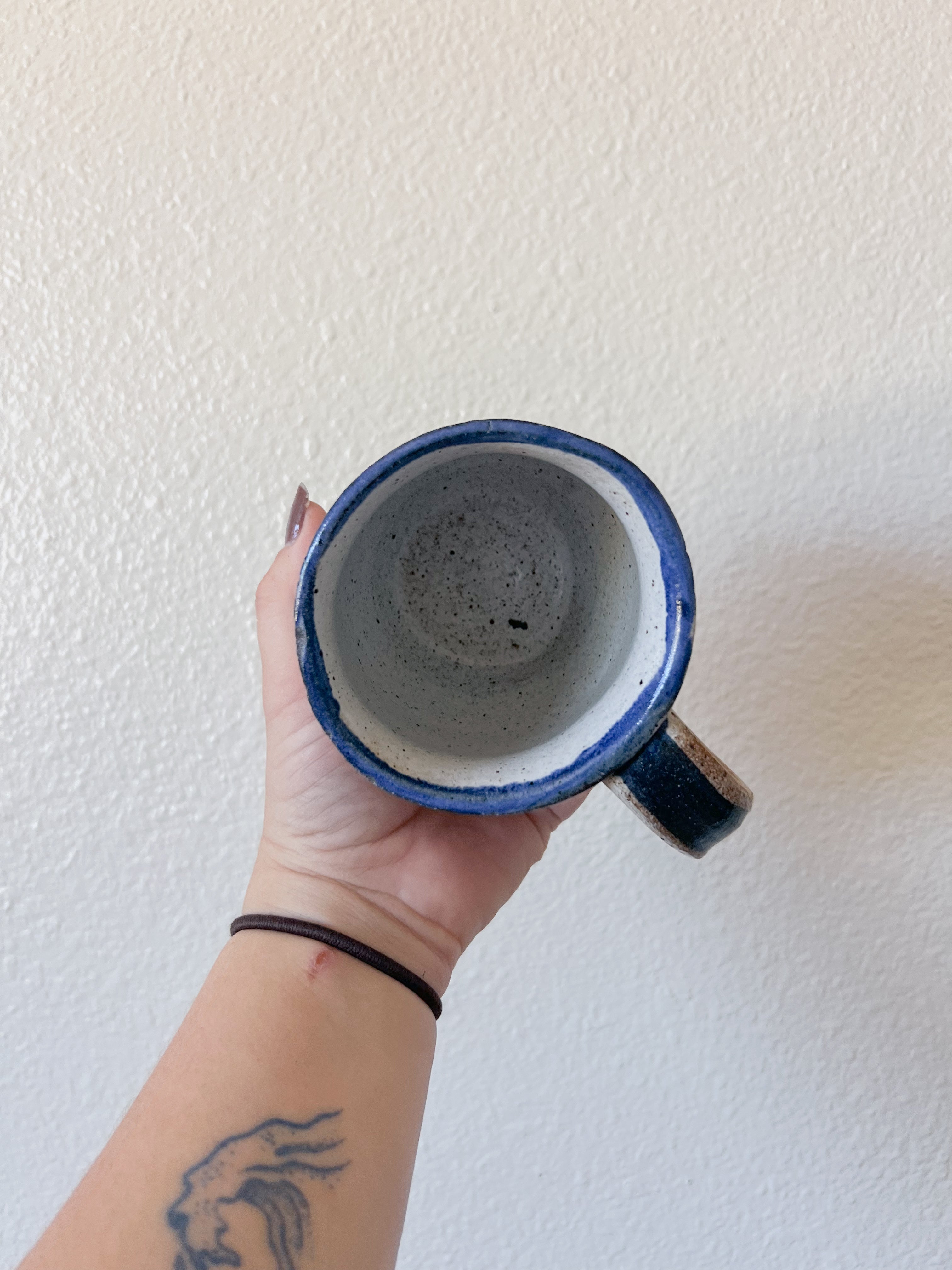 Blue Floral Stoneware Mug