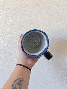 Blue Floral Stoneware Mug