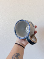 Blue Floral Stoneware Mug