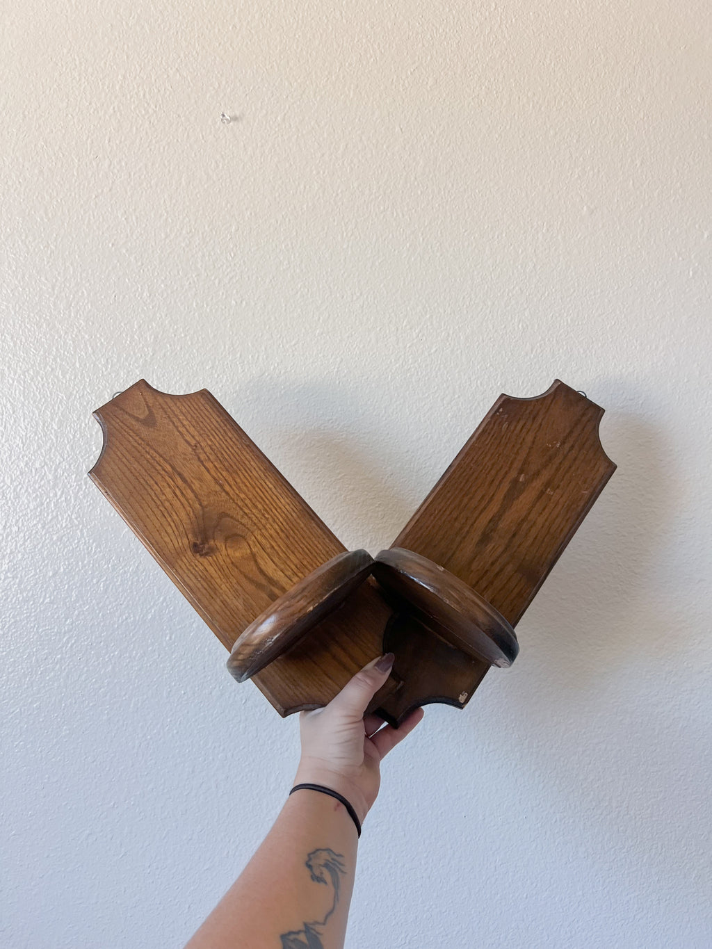 Wooden Wall Sconce Candle Holders