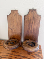 Wooden Wall Sconce Candle Holders