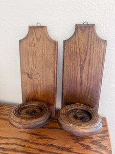Wooden Wall Sconce Candle Holders