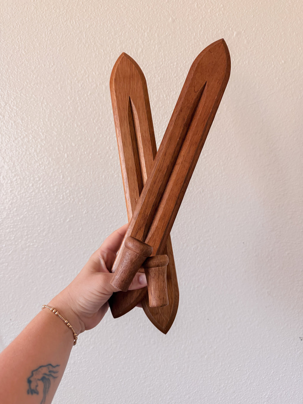 Pair of Wooden Sconce Candle Holders