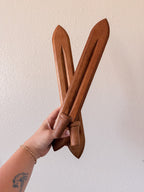 Pair of Wooden Sconce Candle Holders