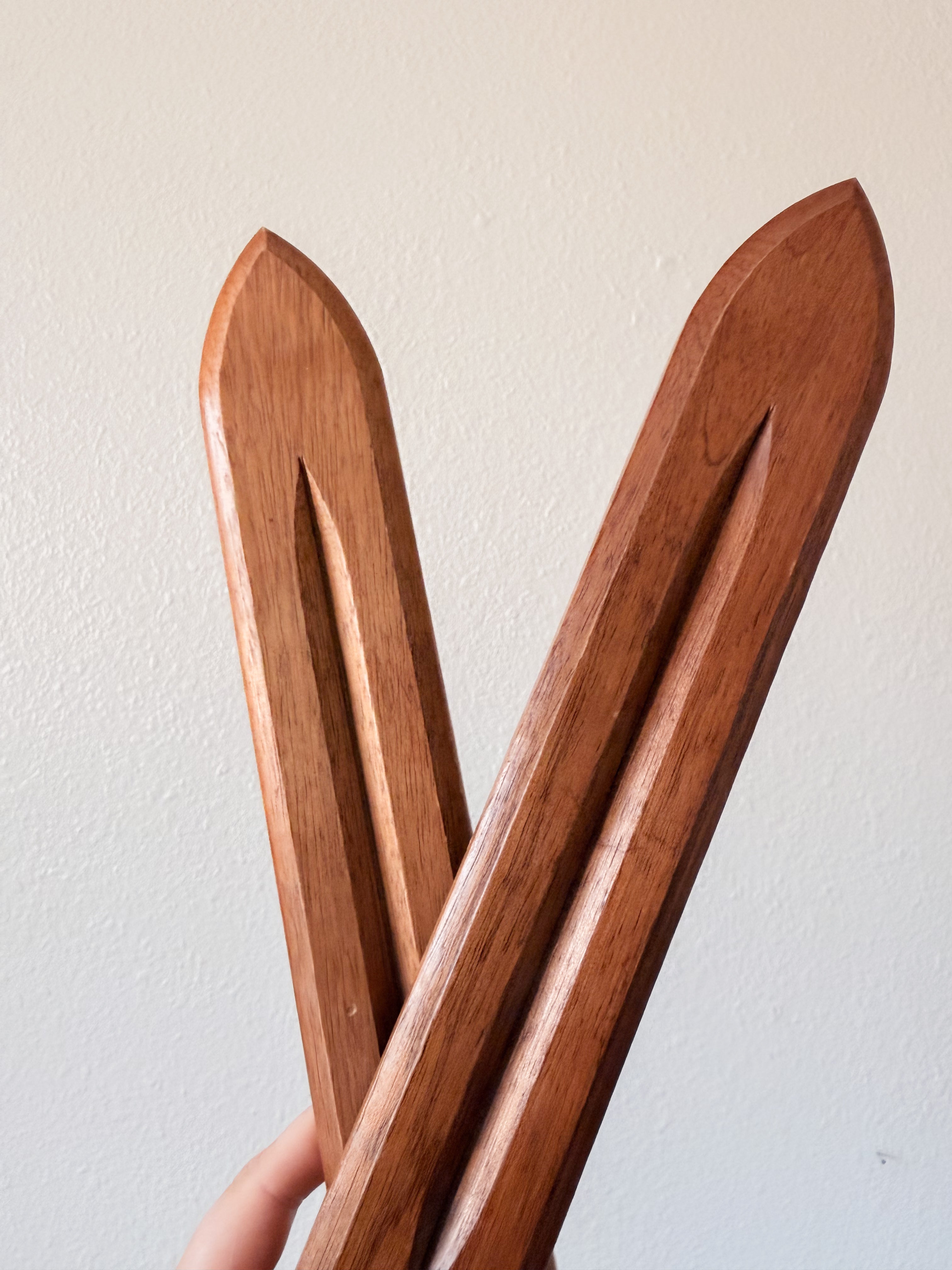 Pair of Wooden Sconce Candle Holders