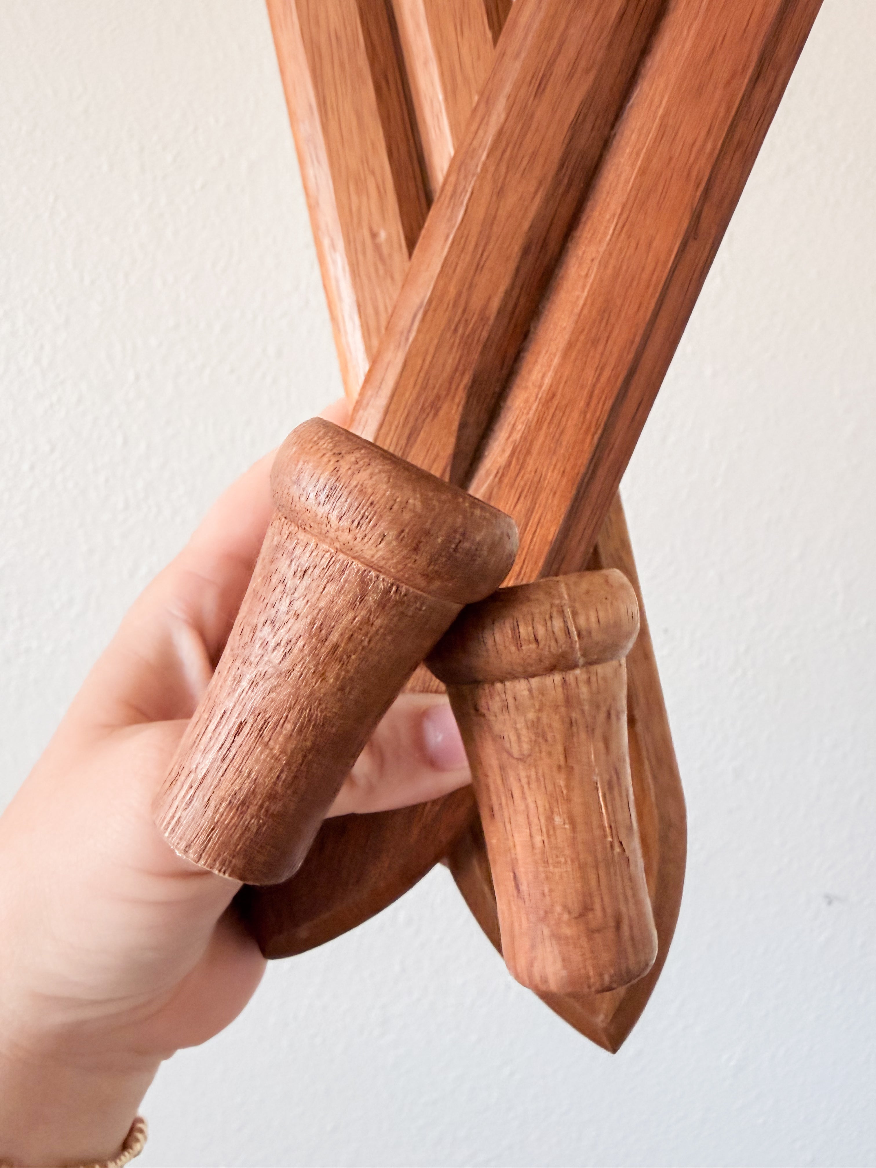 Pair of Wooden Sconce Candle Holders