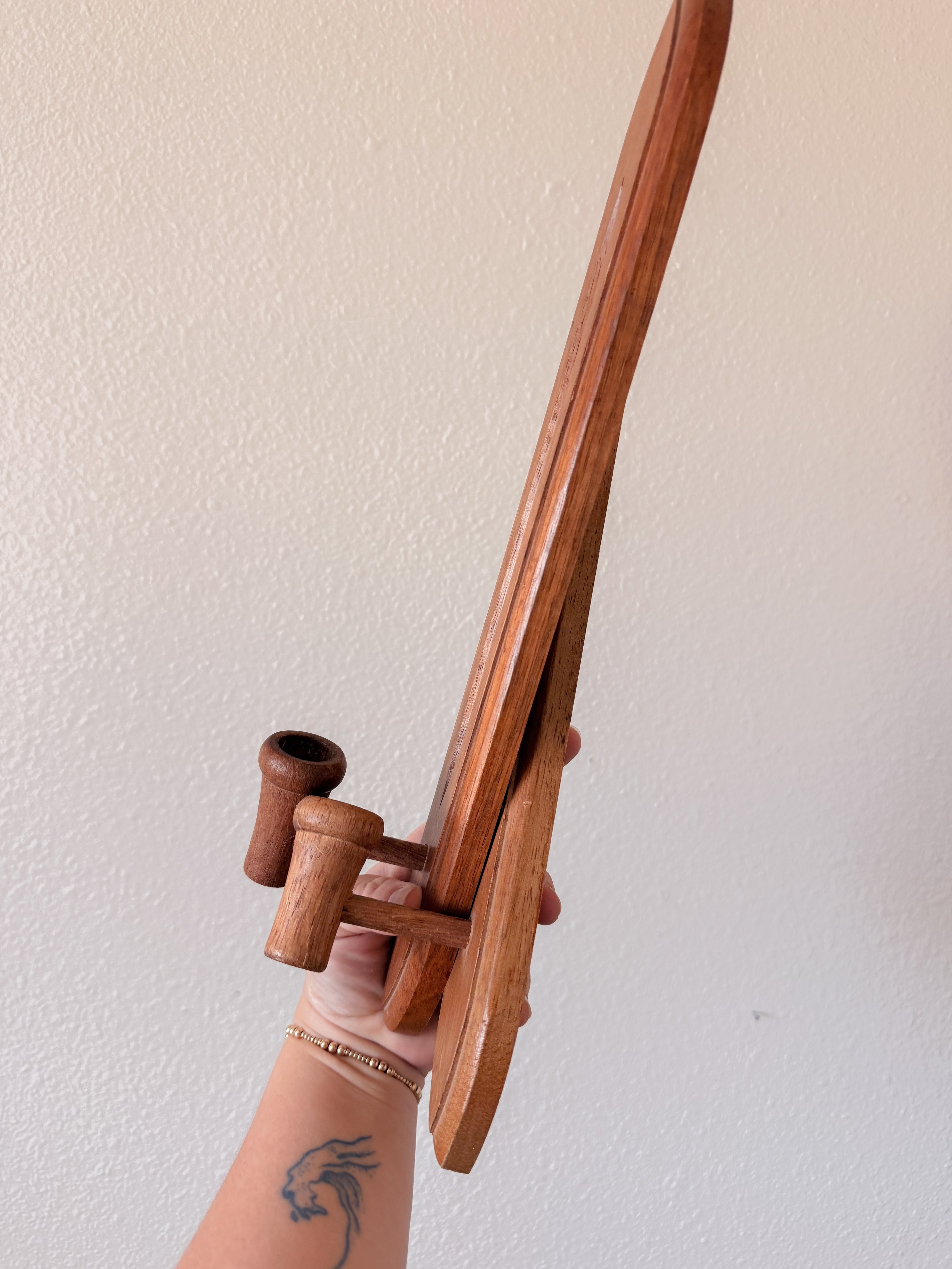 Pair of Wooden Sconce Candle Holders