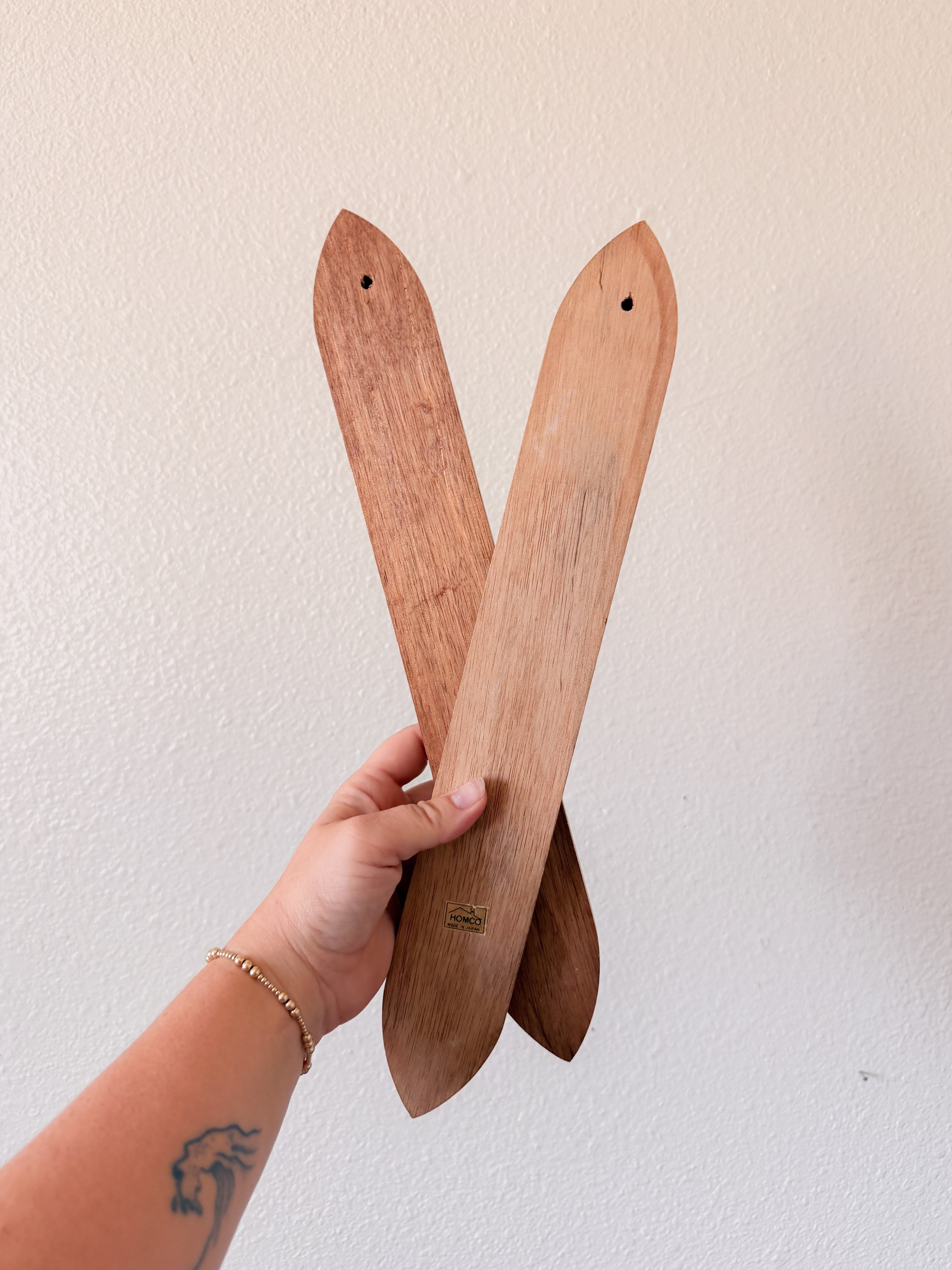 Pair of Wooden Sconce Candle Holders