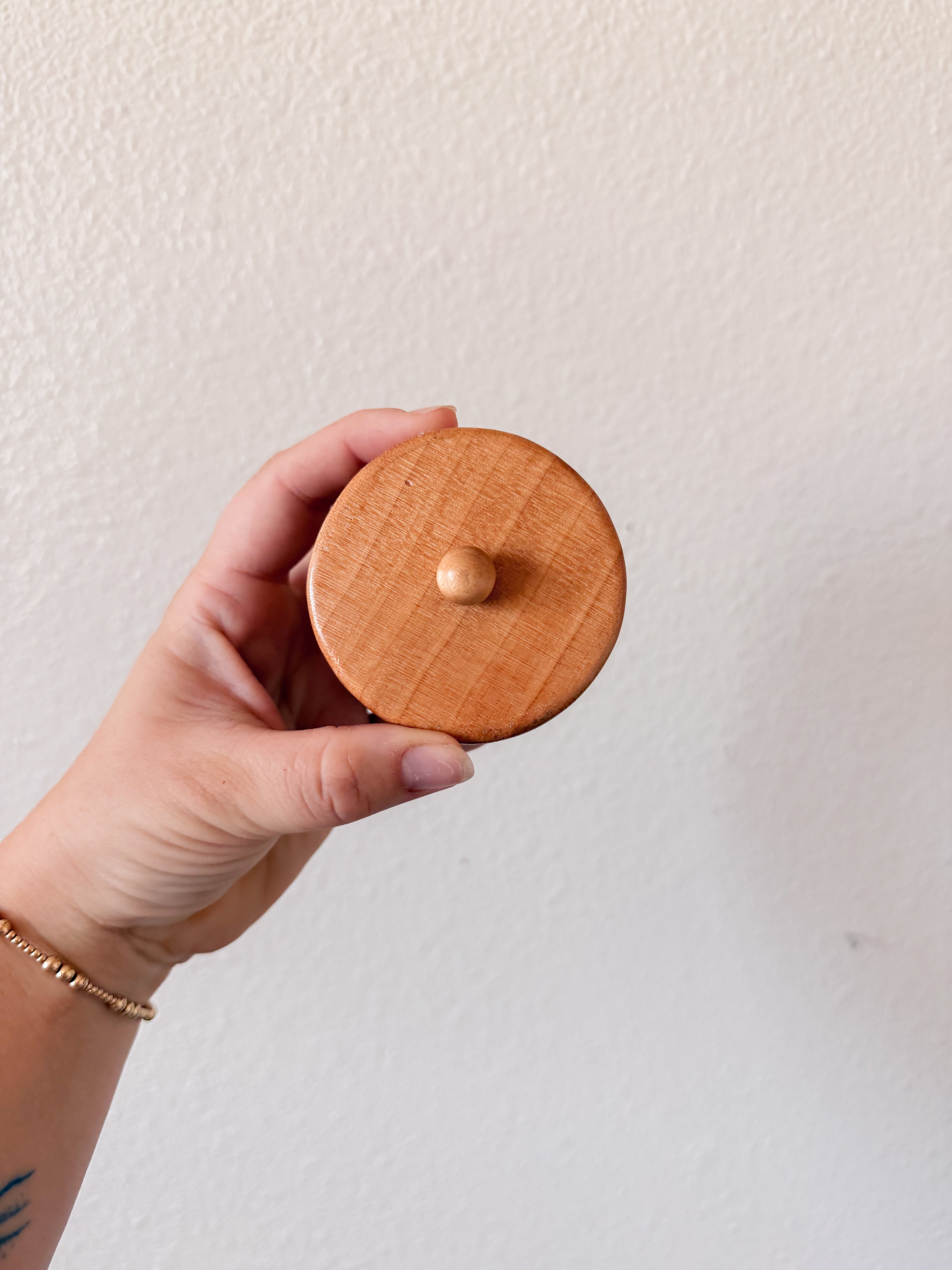 Wooden Woven Trinket Box