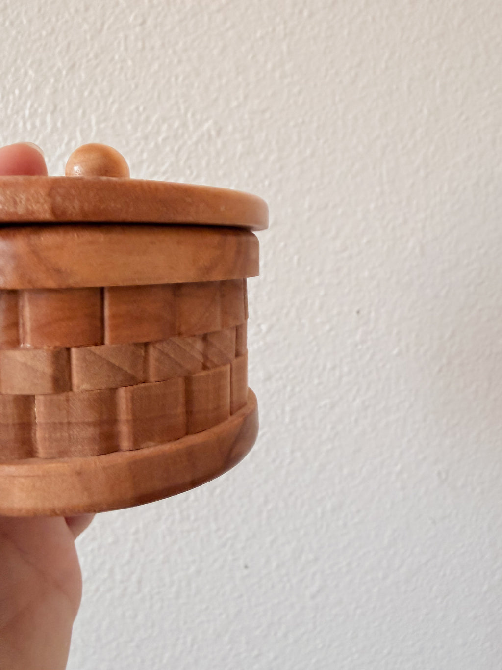 Wooden Woven Trinket Box