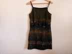 90s Green Crinkle Dress - Size S/M