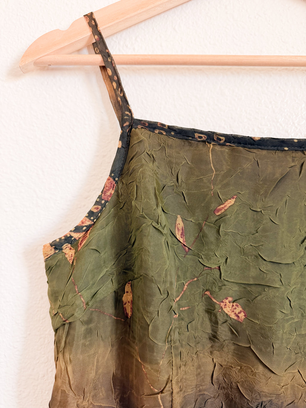 90s Green Crinkle Dress - Size S/M