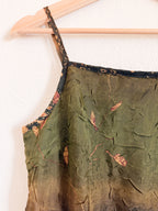 90s Green Crinkle Dress - Size S/M