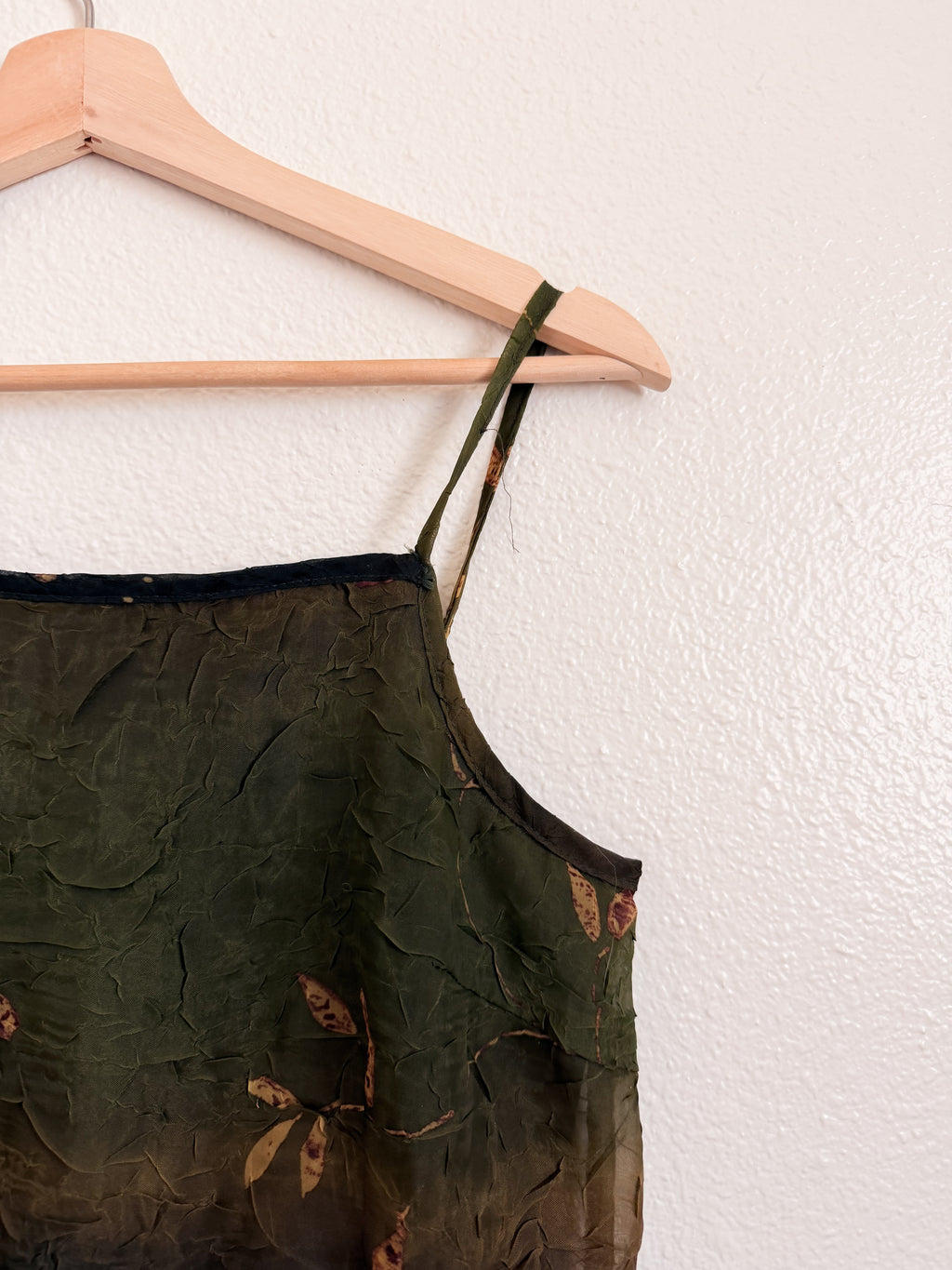 90s Green Crinkle Dress - Size S/M