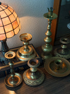 Mismatched Brass Candleholders