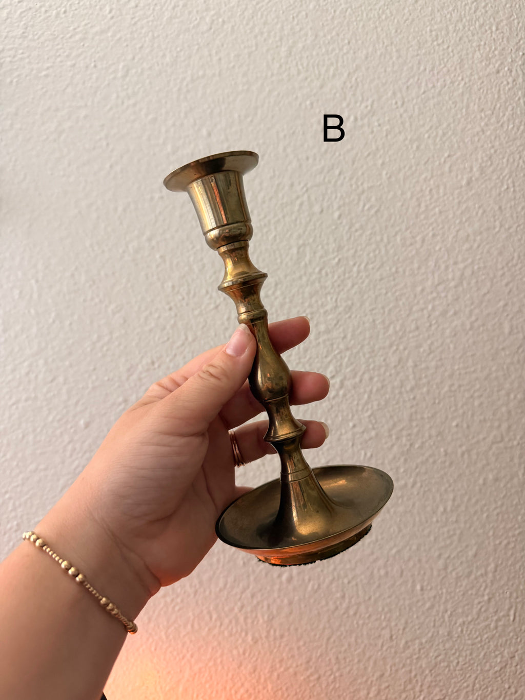 Mismatched Brass Candleholders