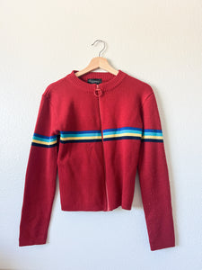 Zip Up Rainbow Cardigan - Size M
