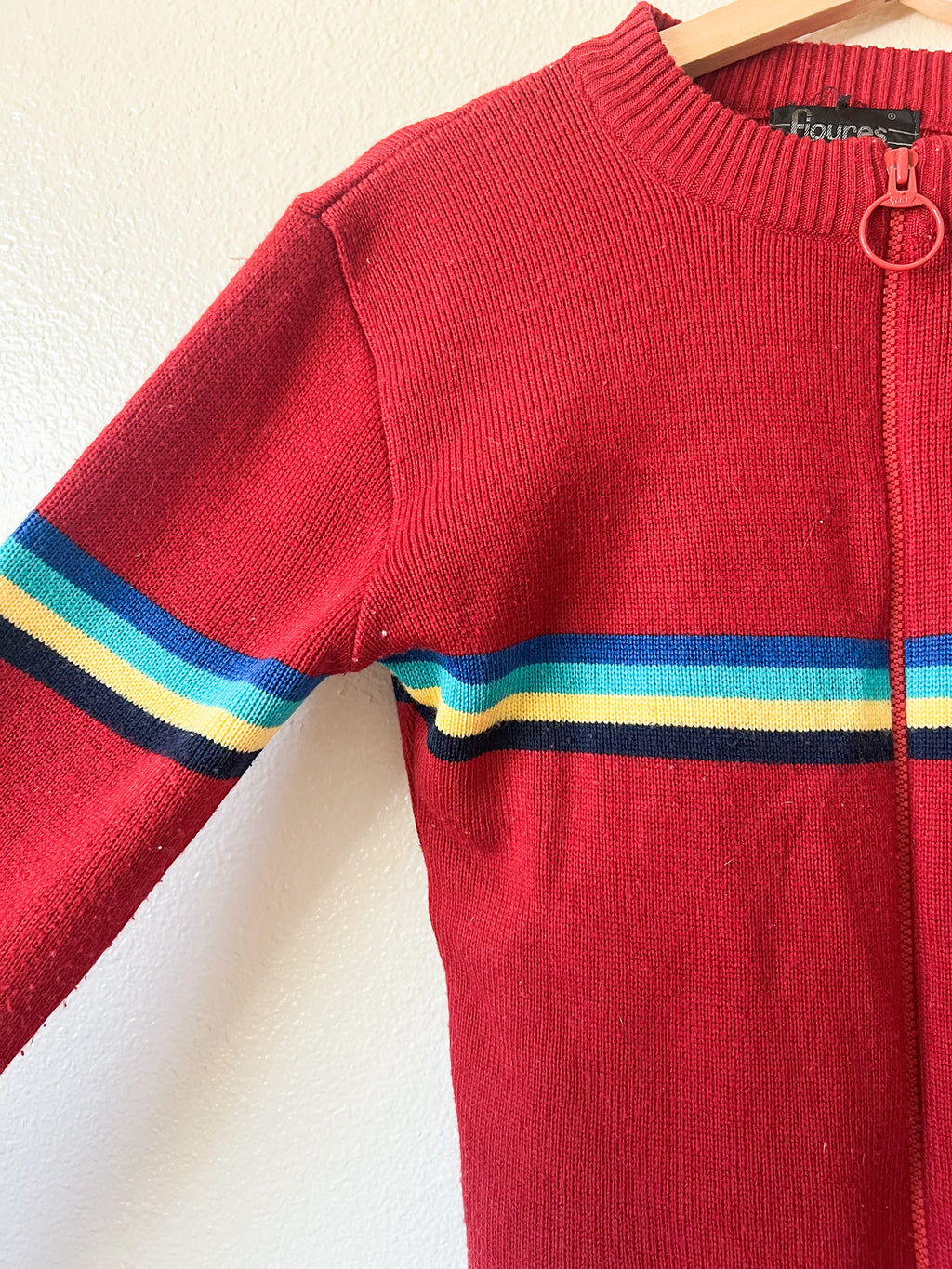 Zip Up Rainbow Cardigan - Size M