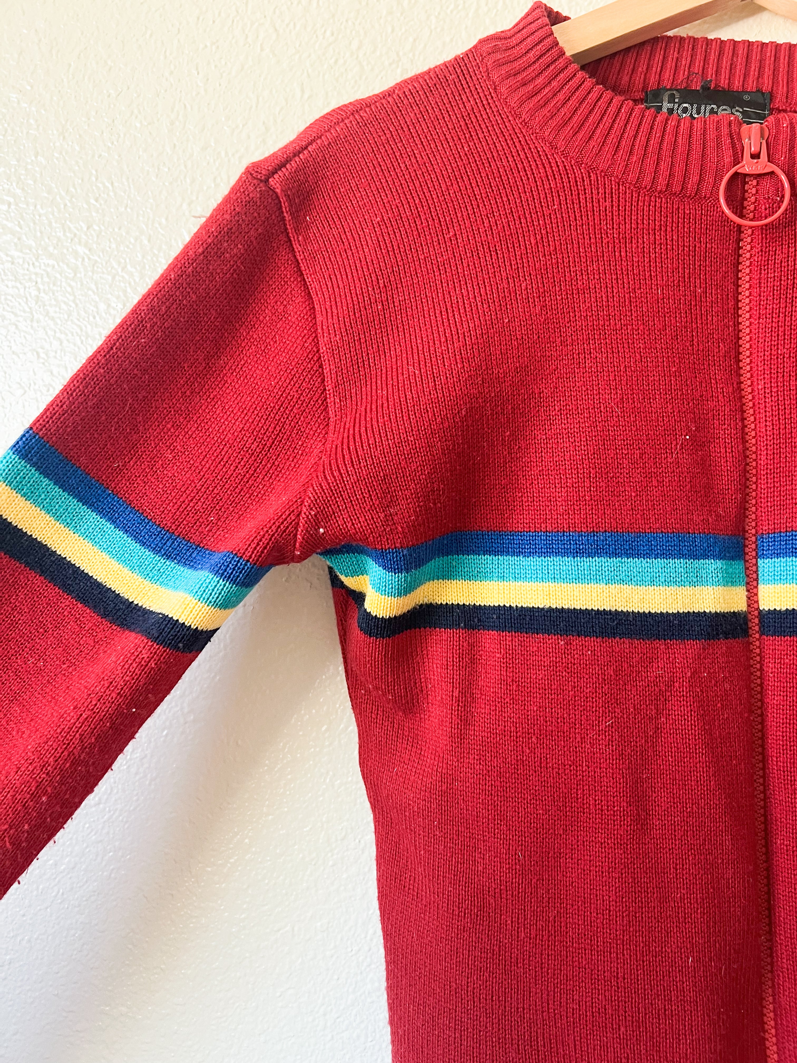 Zip Up Rainbow Cardigan - Size M