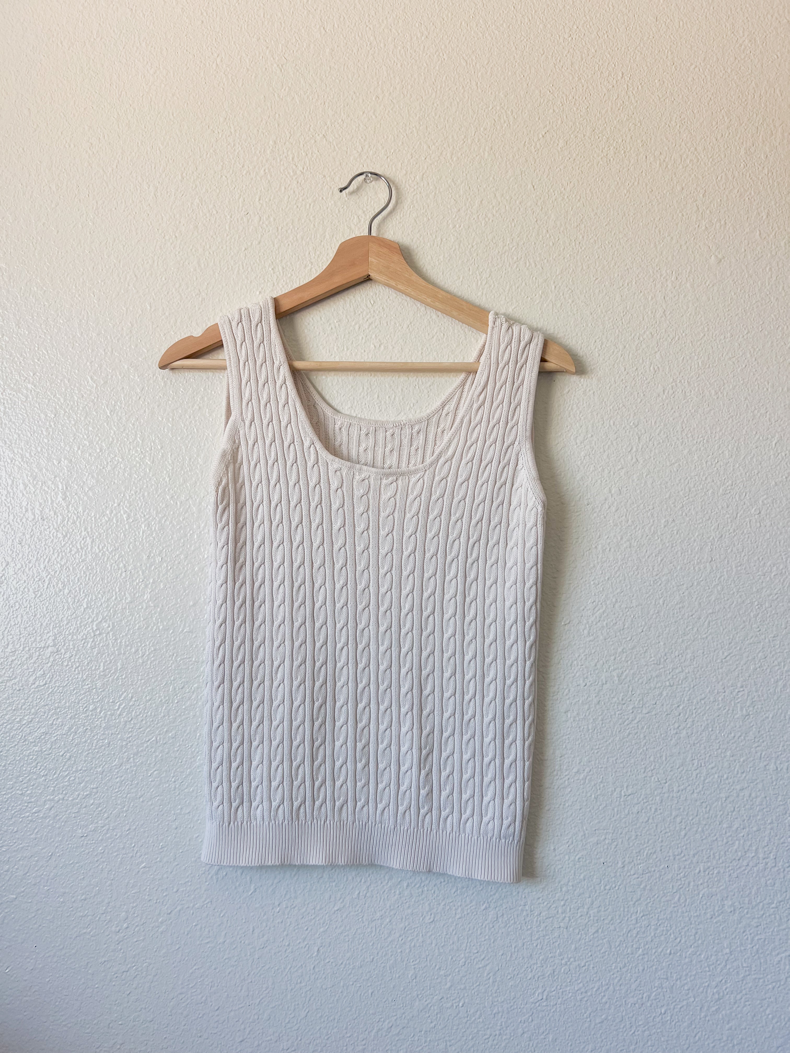 Ivory Ribbed Tank - Size S