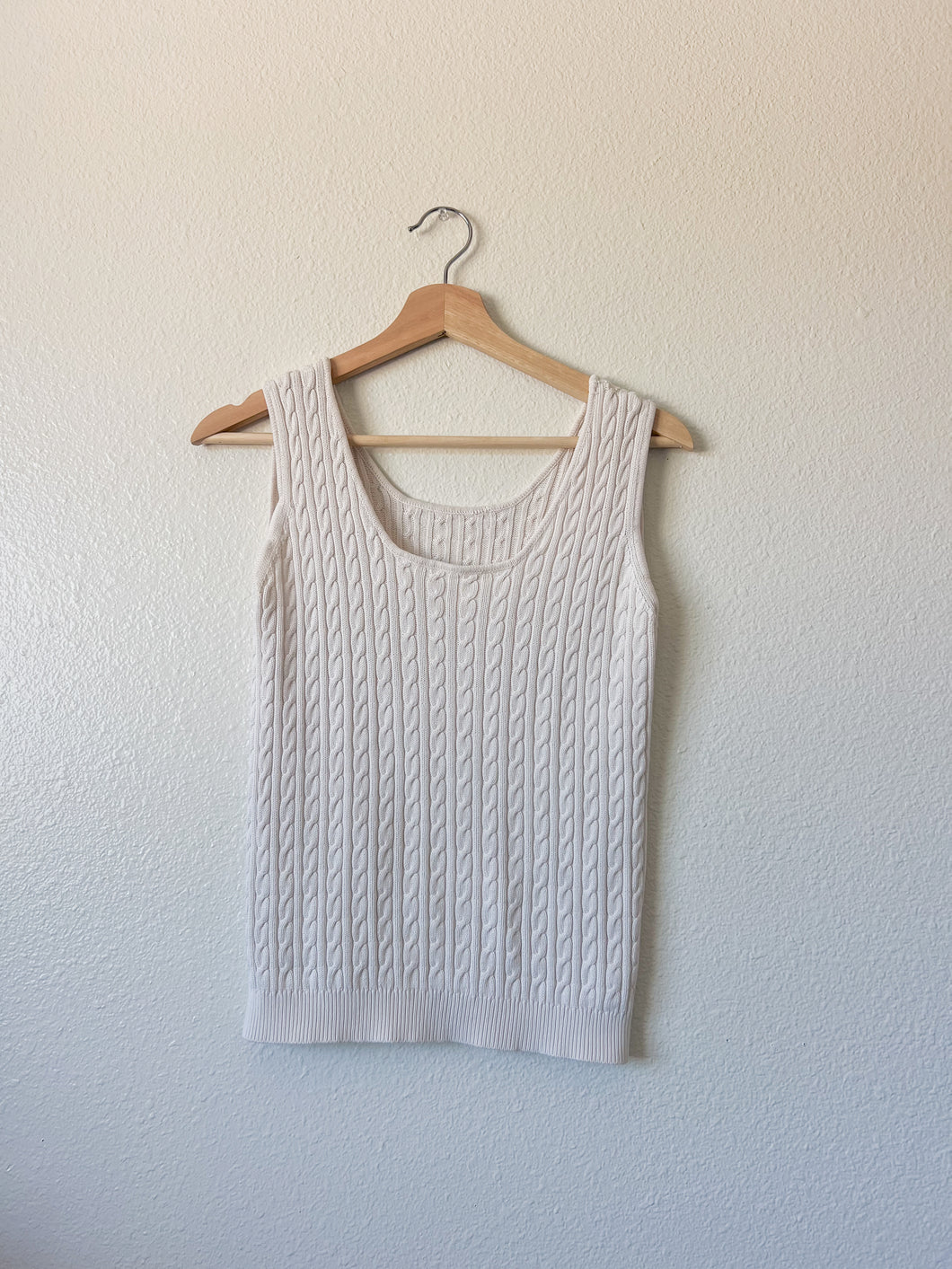 Ivory Ribbed Tank - Size S