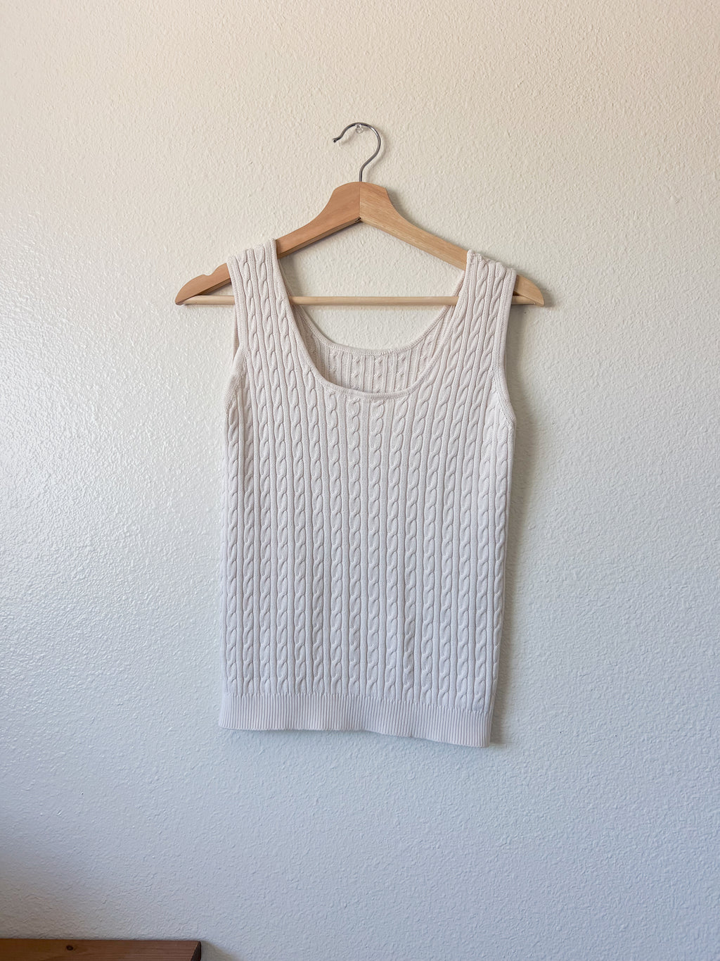 Ivory Ribbed Tank - Size S