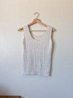 Ivory Ribbed Tank - Size S