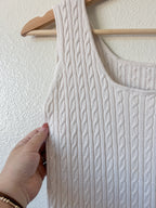 Ivory Ribbed Tank - Size S