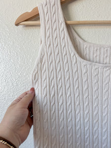 Ivory Ribbed Tank - Size S