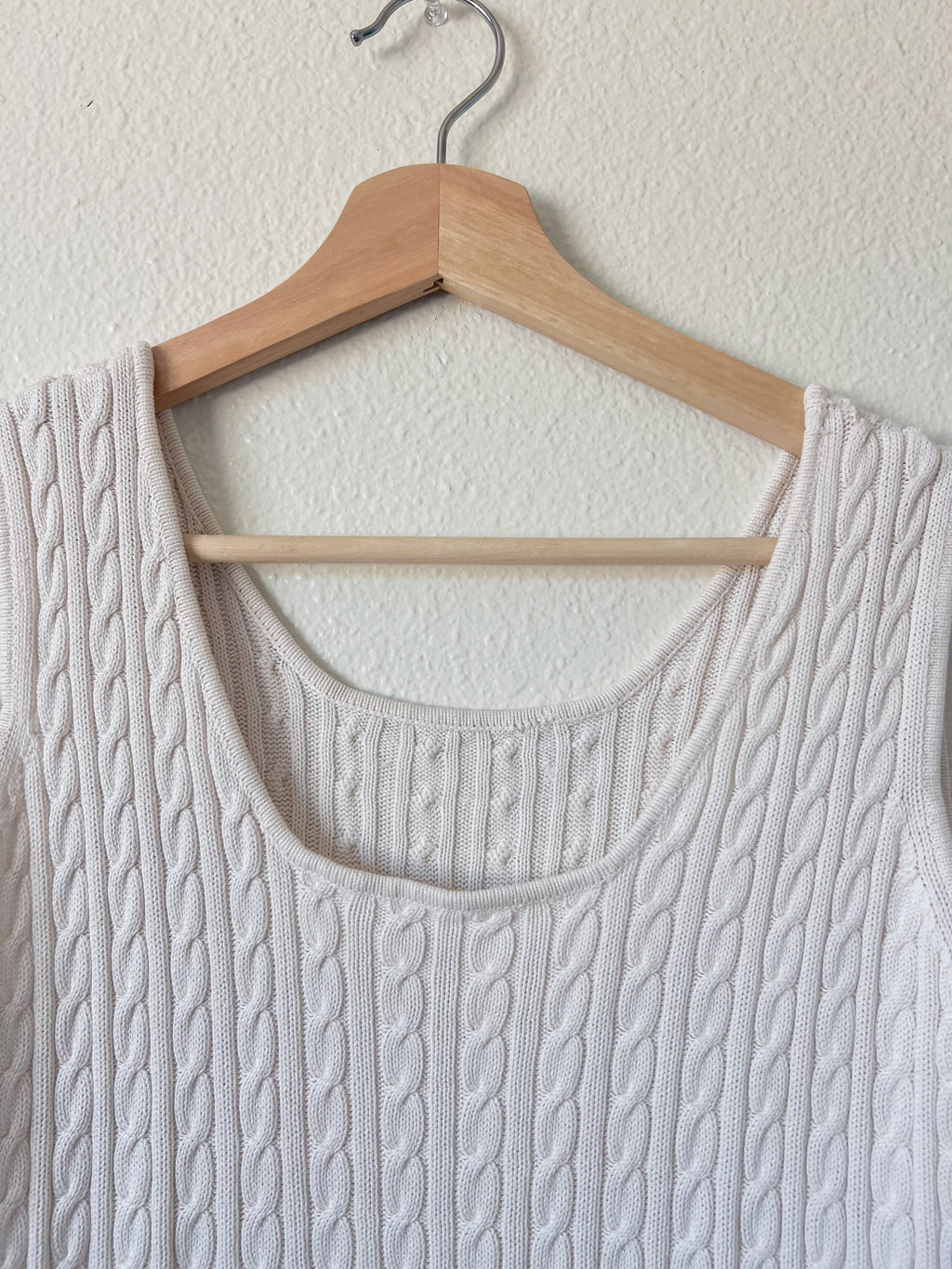 Ivory Ribbed Tank - Size S