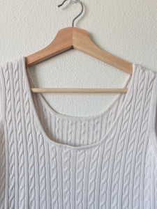 Ivory Ribbed Tank - Size S