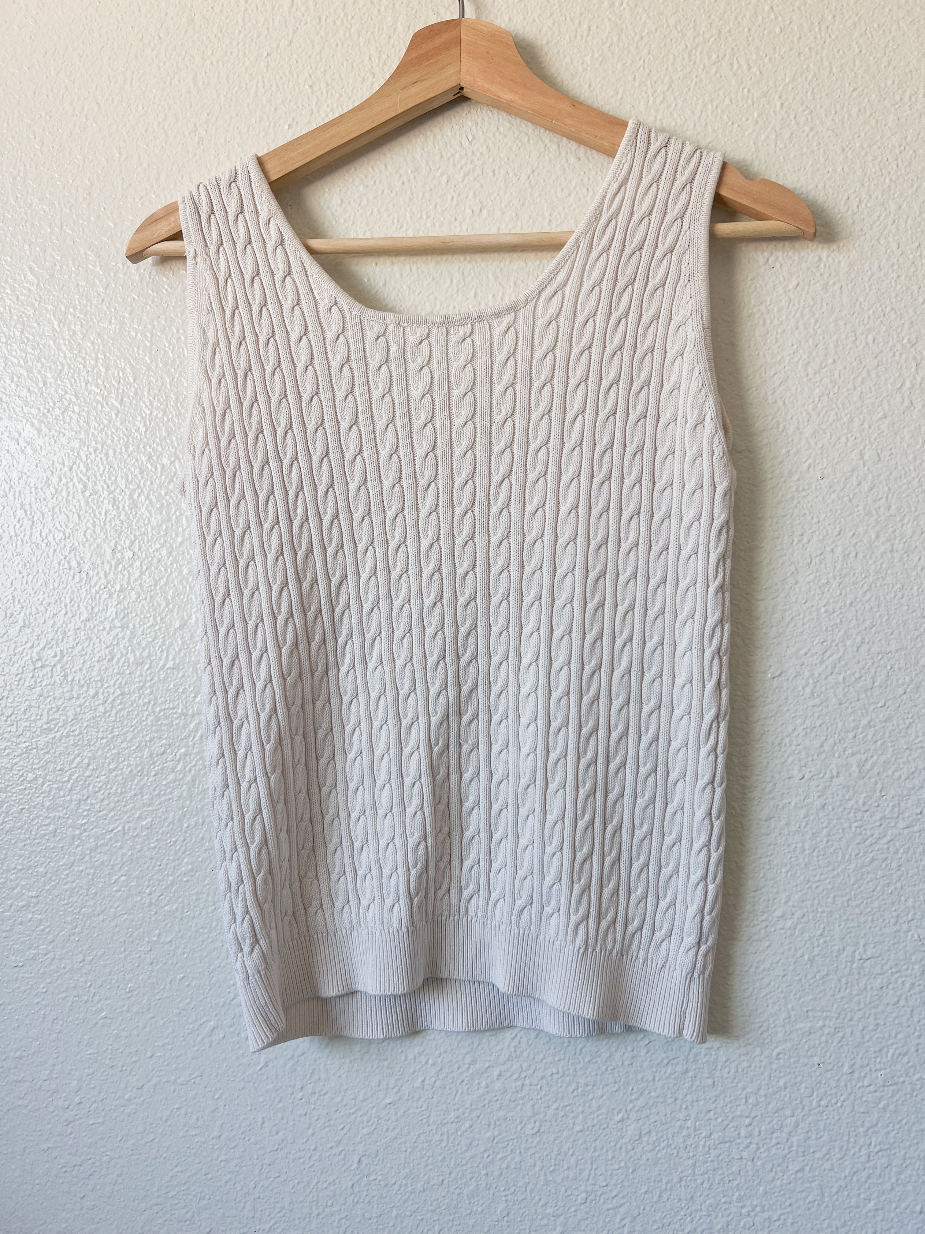 Ivory Ribbed Tank - Size S