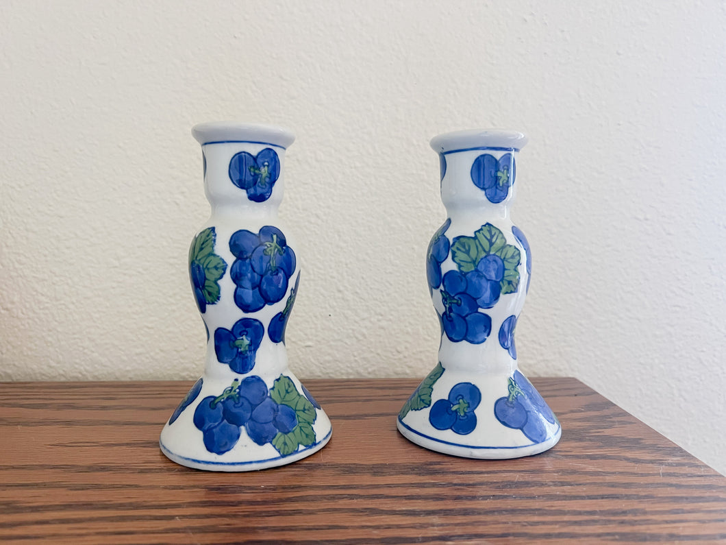 Painted Floral Candle Holders